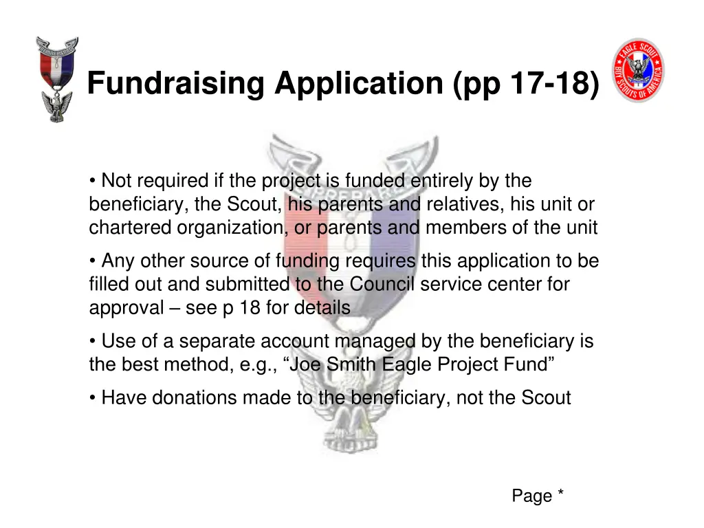 fundraising application pp 17 18