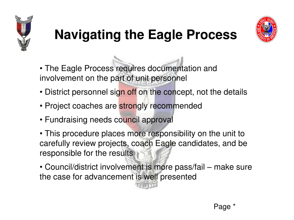 navigating the eagle process