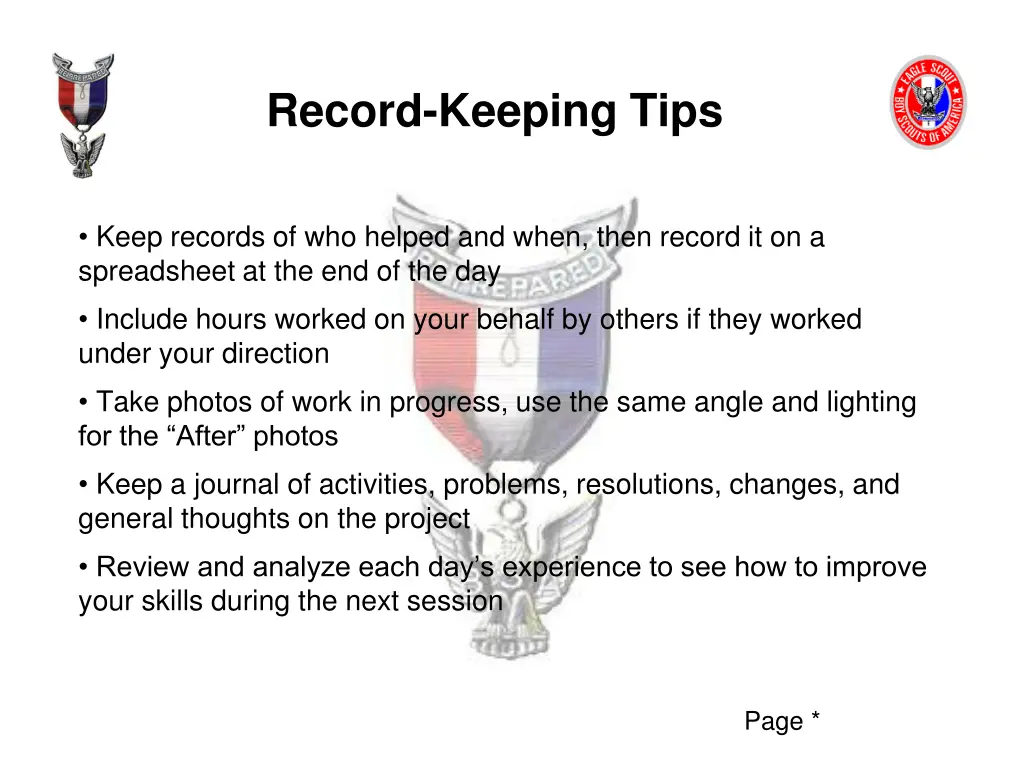 record keeping tips