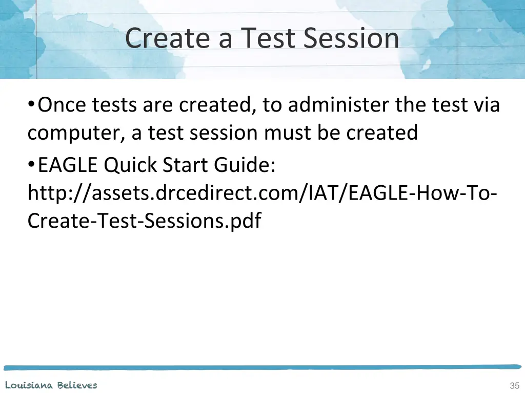 create a test session