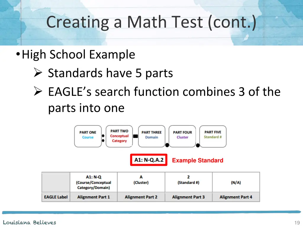 creating a math test cont 1