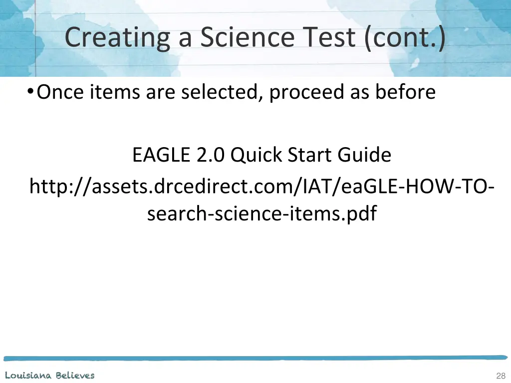 creating a science test cont