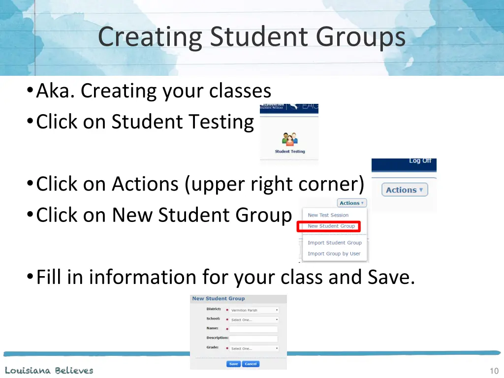 creating student groups