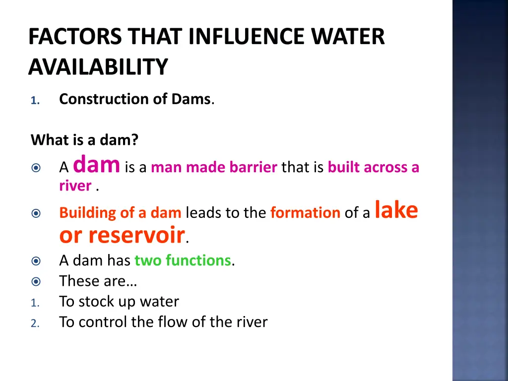 factors that influence water availability 1