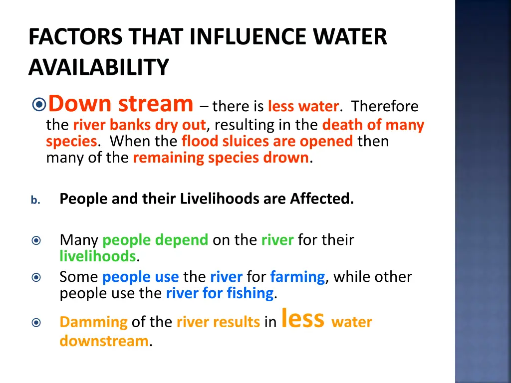 factors that influence water availability 10