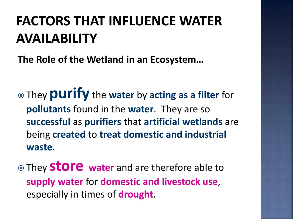 factors that influence water availability 16