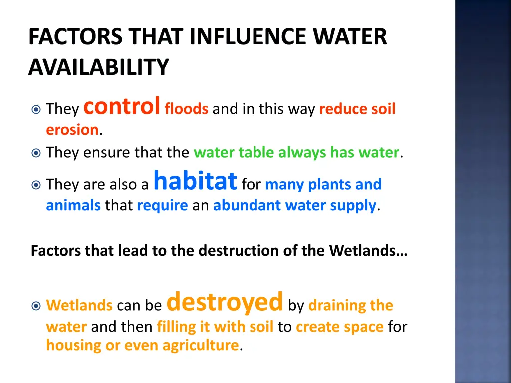 factors that influence water availability 17