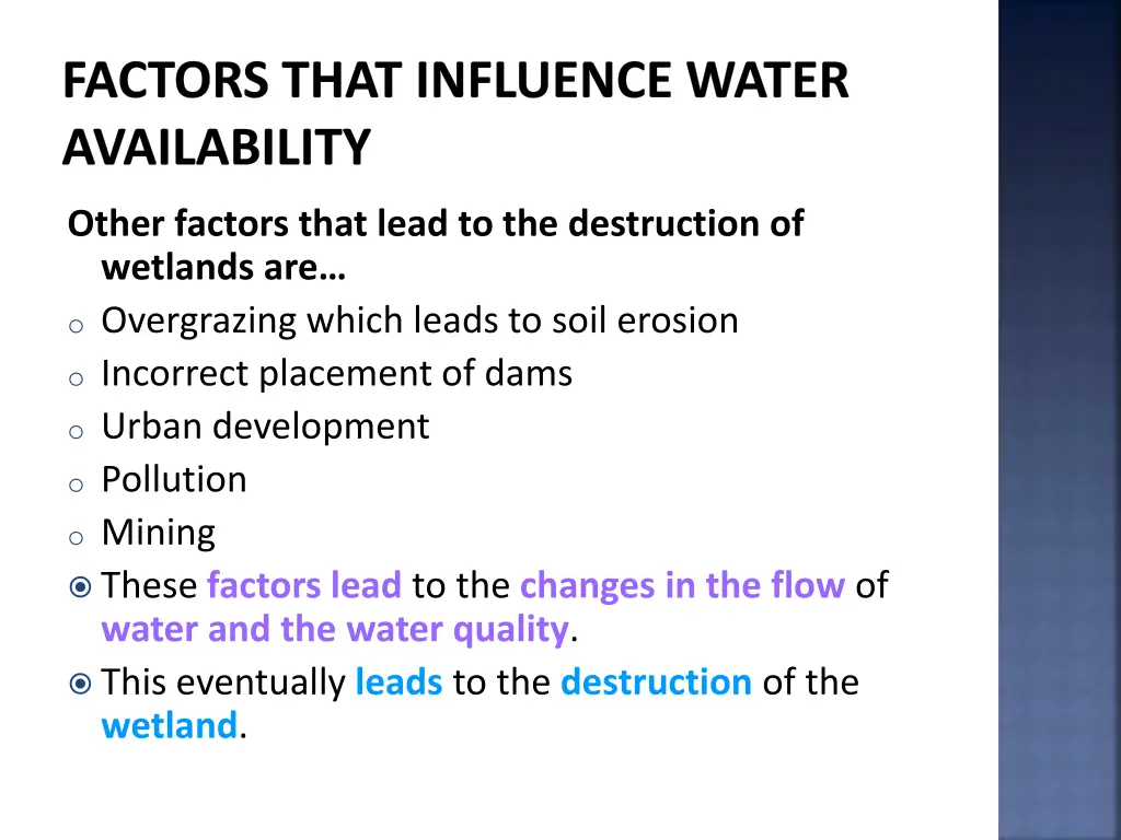 factors that influence water availability 18