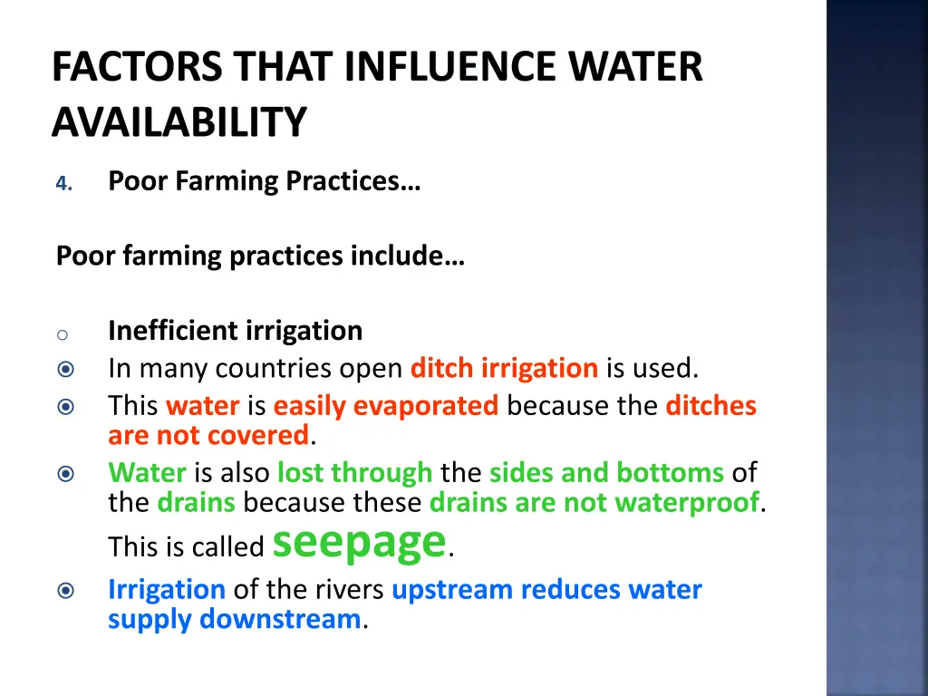 factors that influence water availability 20