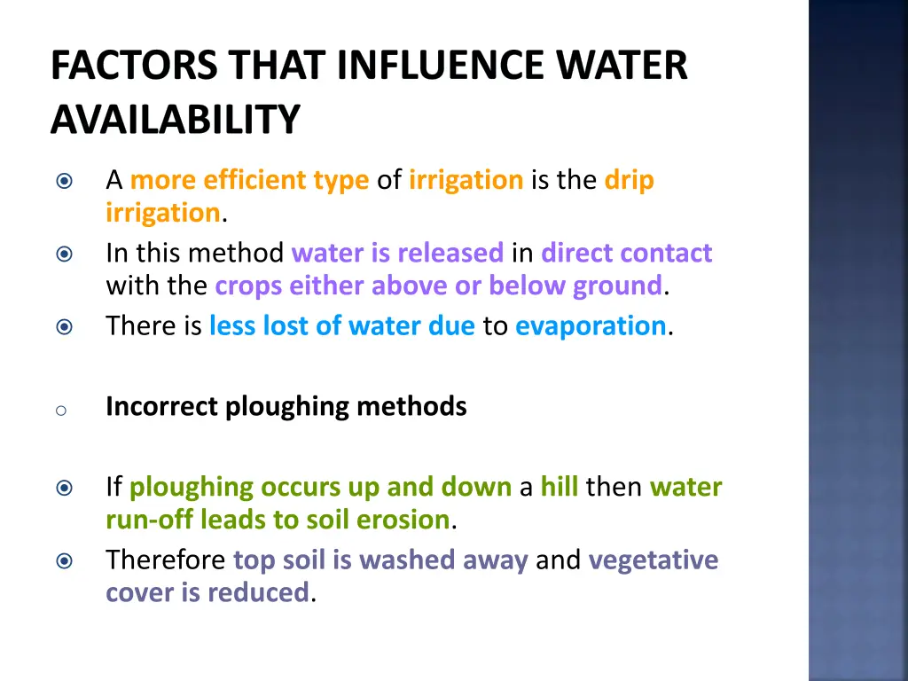 factors that influence water availability 21