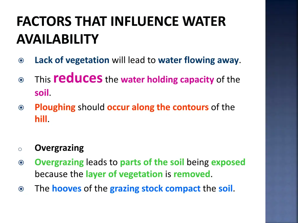 factors that influence water availability 22