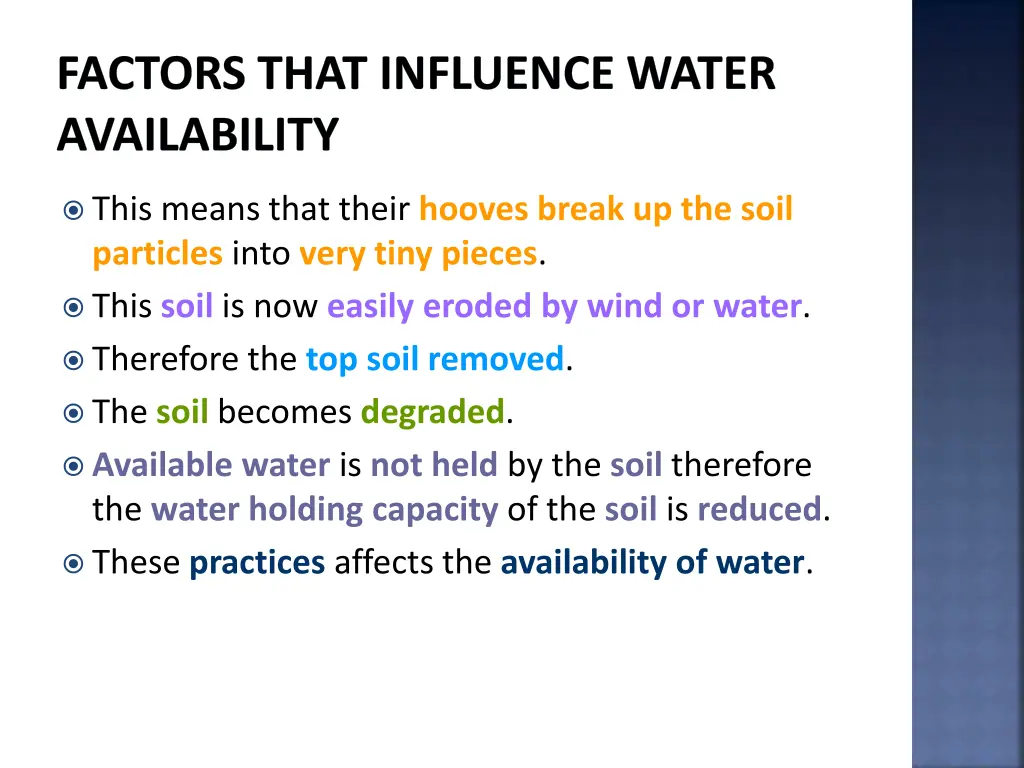 factors that influence water availability 23