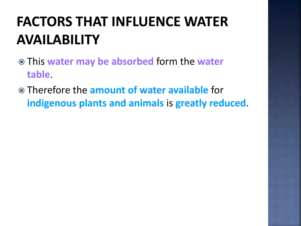 factors that influence water availability 27