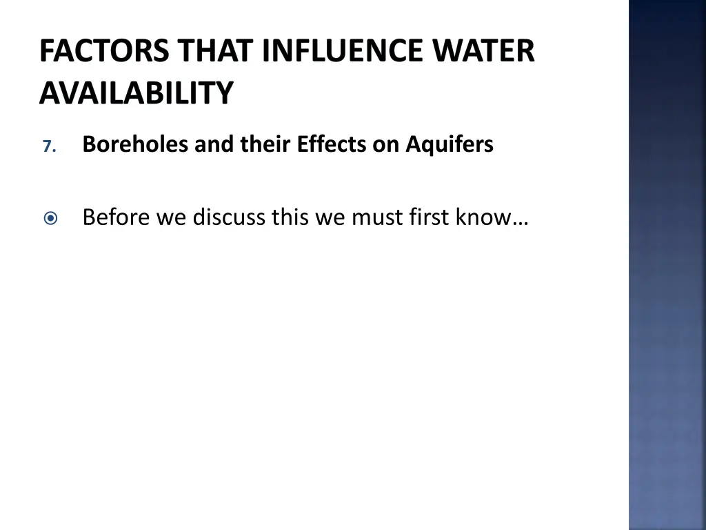 factors that influence water availability 28