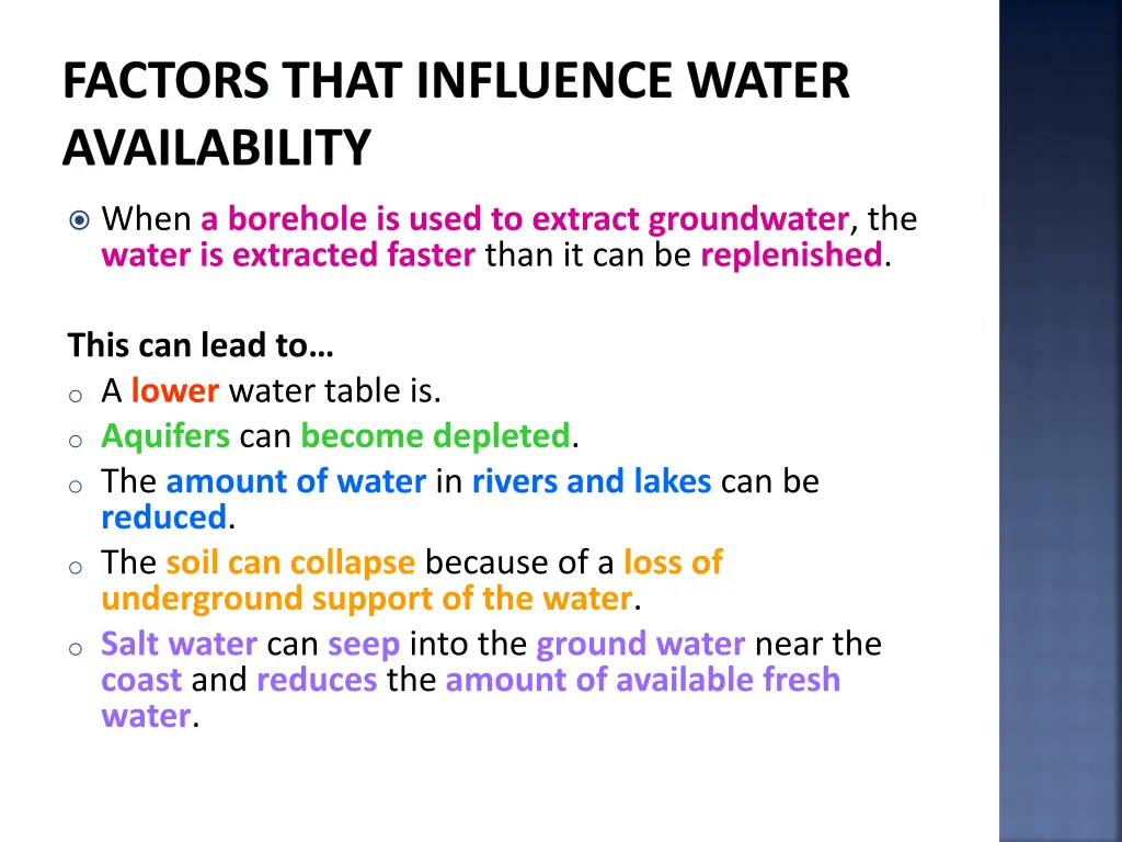 factors that influence water availability 33