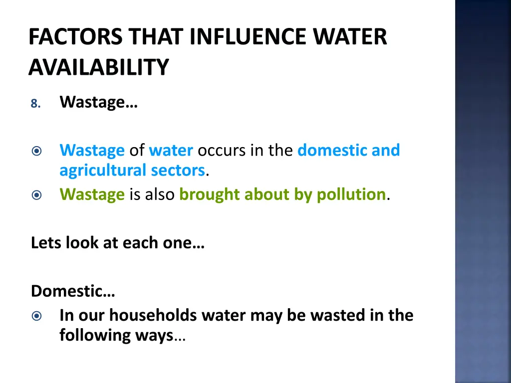 factors that influence water availability 34