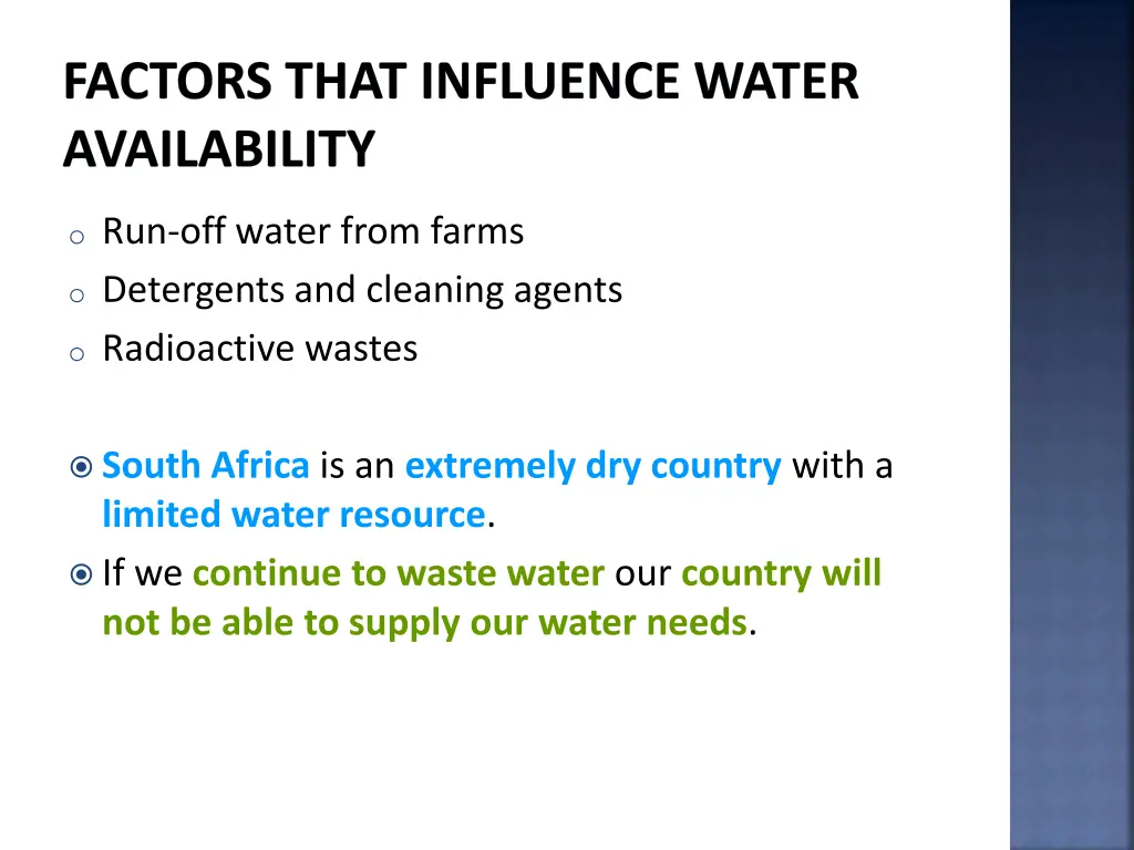 factors that influence water availability 37