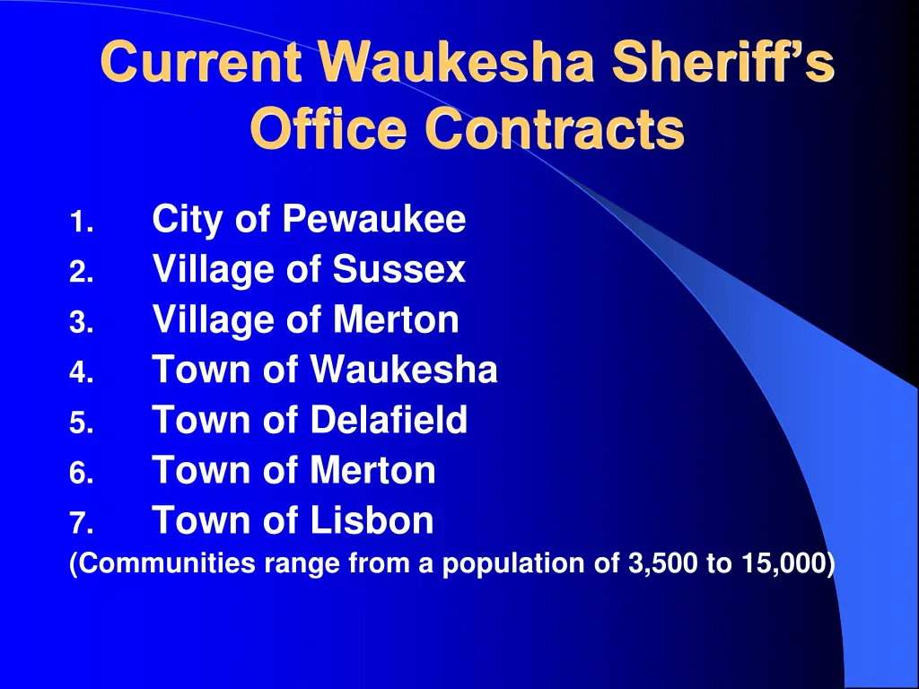 current waukesha sheriff s office contracts