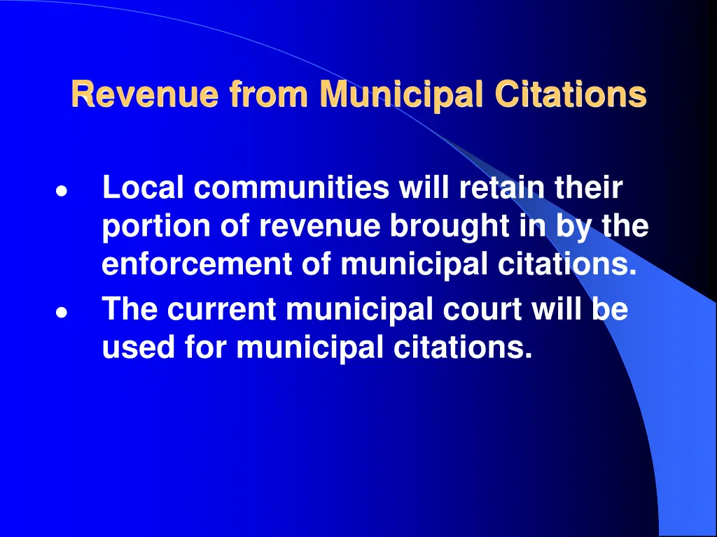 revenue from municipal citations