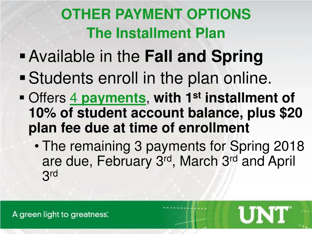 other payment options the installment plan