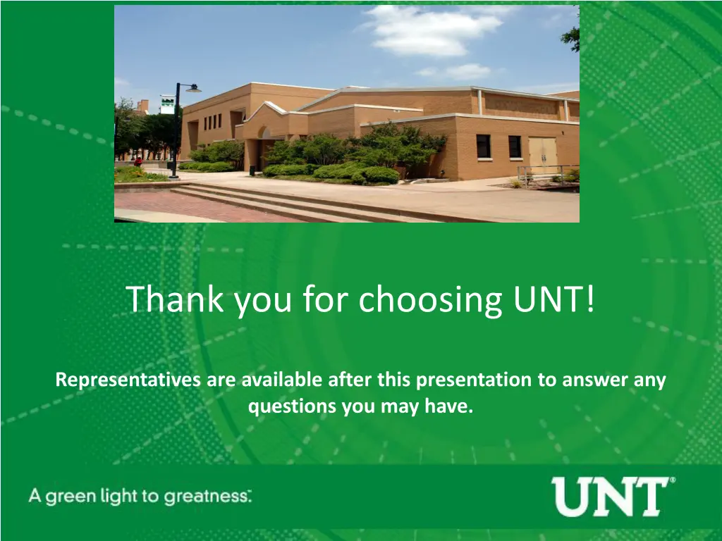 thank you for choosing unt