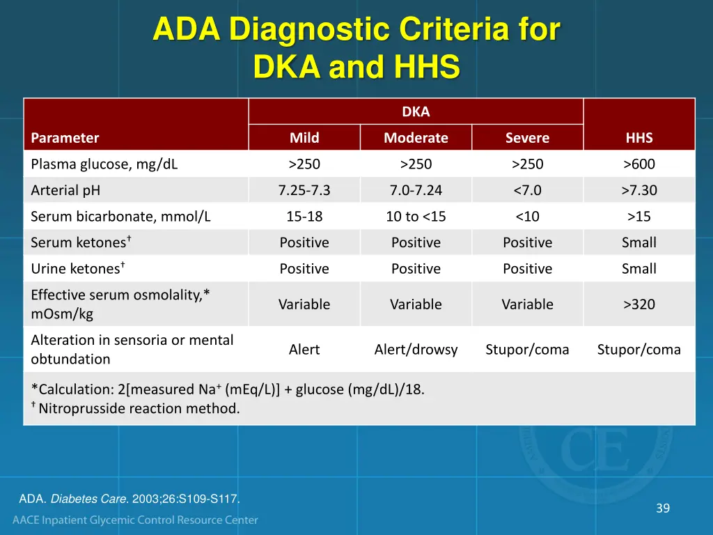 ada diagnostic criteria for dka and hhs