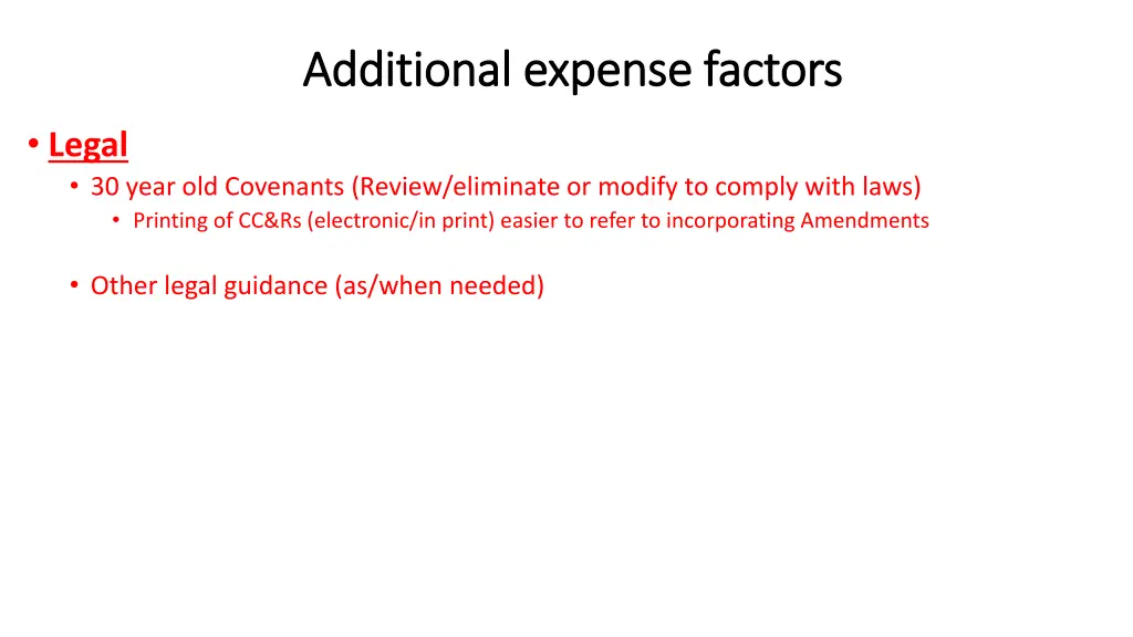 additional expense factors additional expense