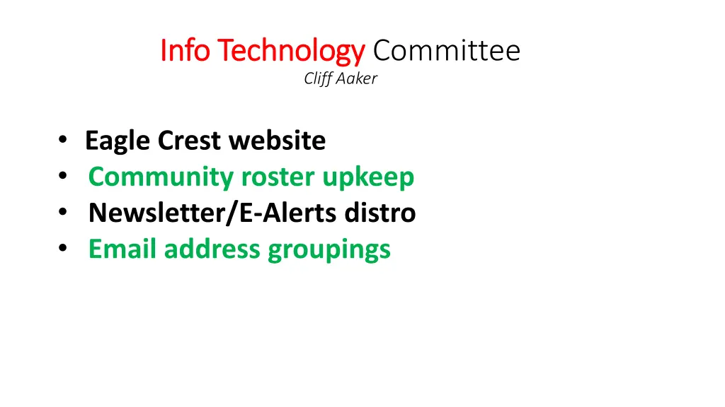 info technology info technology committee cliff