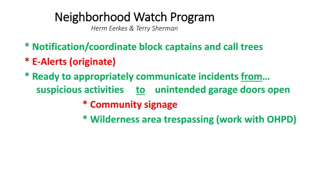 neighborhood watch program neighborhood watch