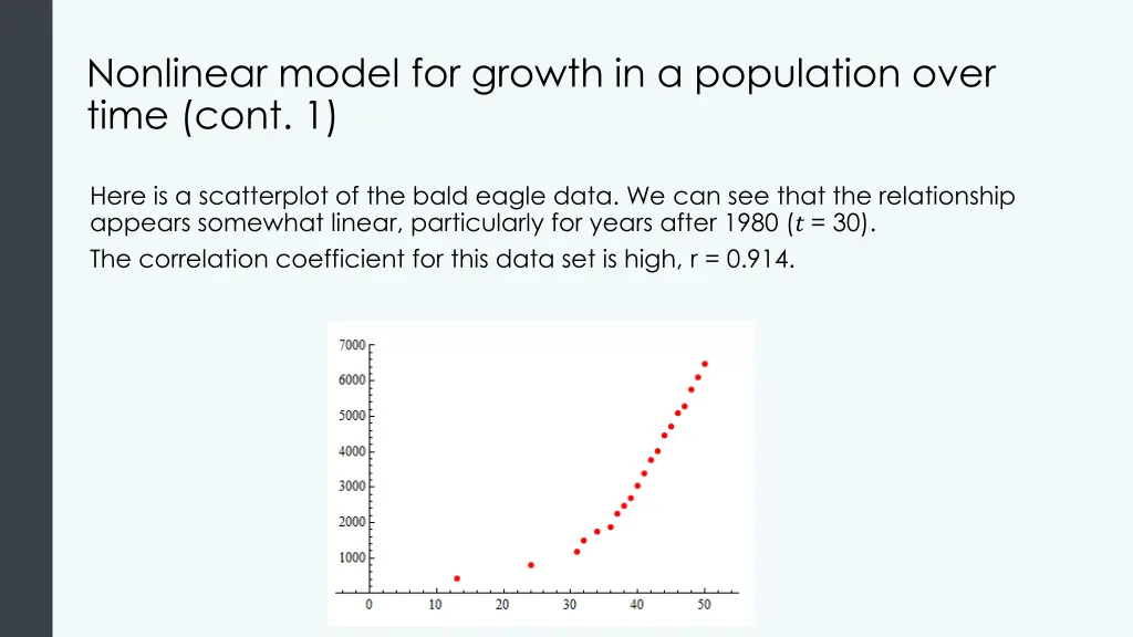 nonlinear model for growth in a population over 1