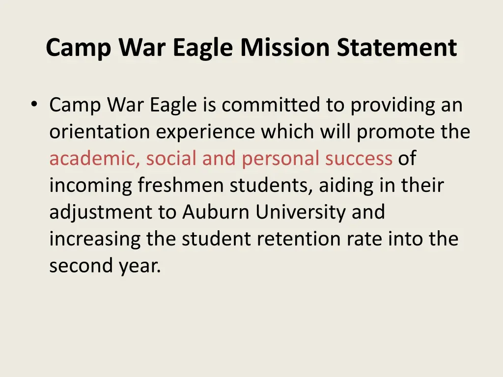 camp war eagle mission statement 1