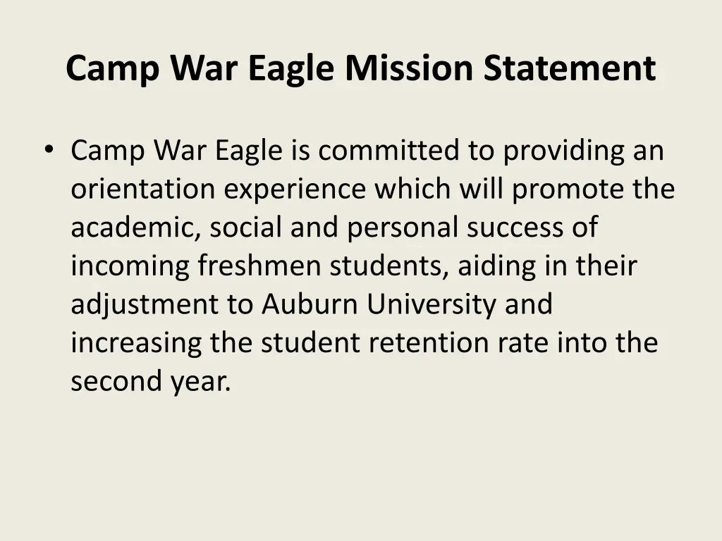 camp war eagle mission statement