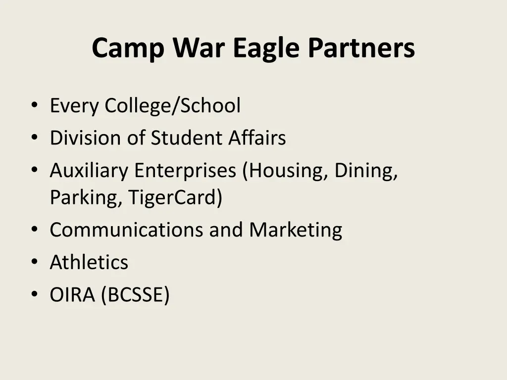 camp war eagle partners