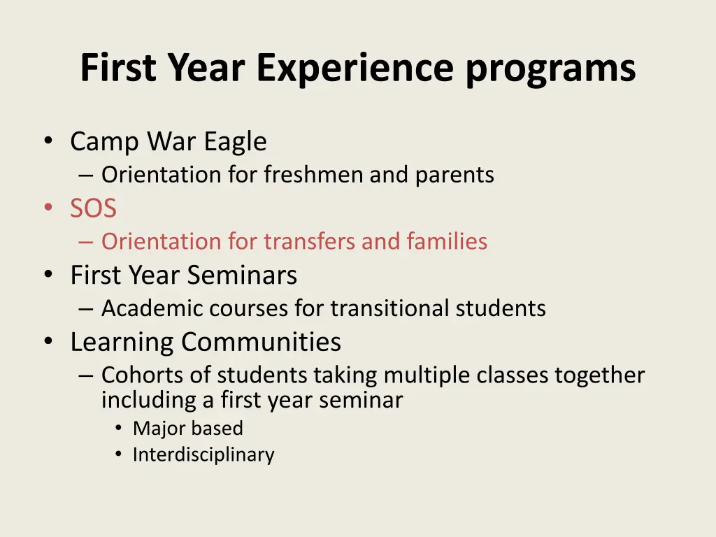 first year experience programs 2