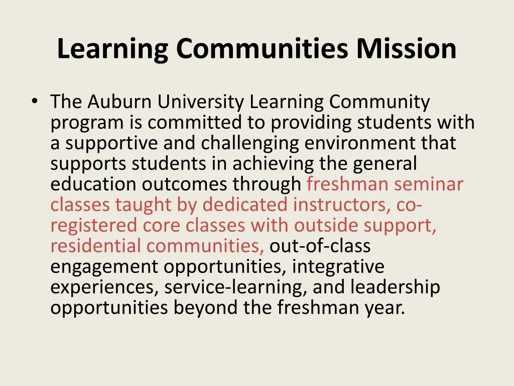 learning communities mission 1