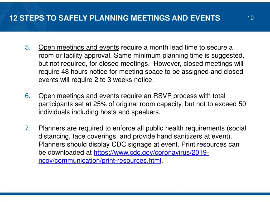 12 steps to safely planning meetings and events 1