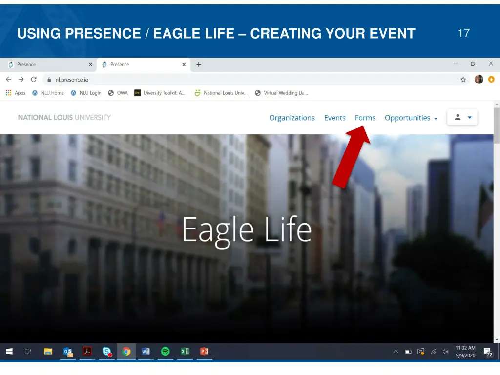 using presence eagle life creating your event 1