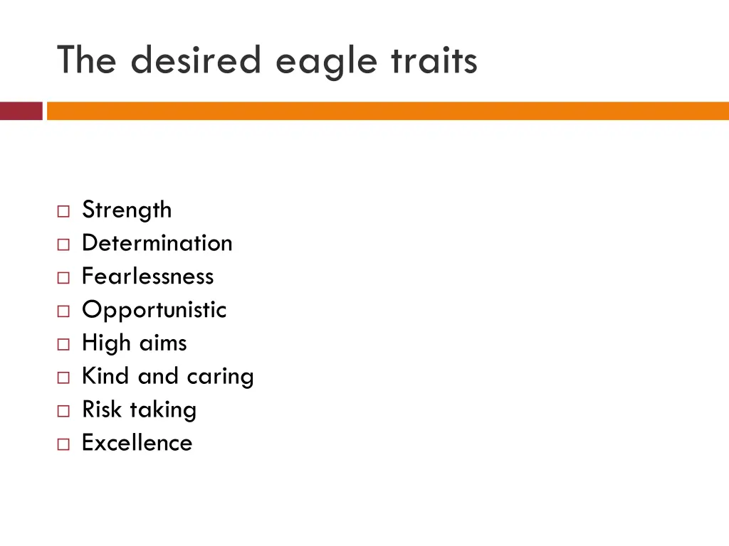 the desired eagle traits