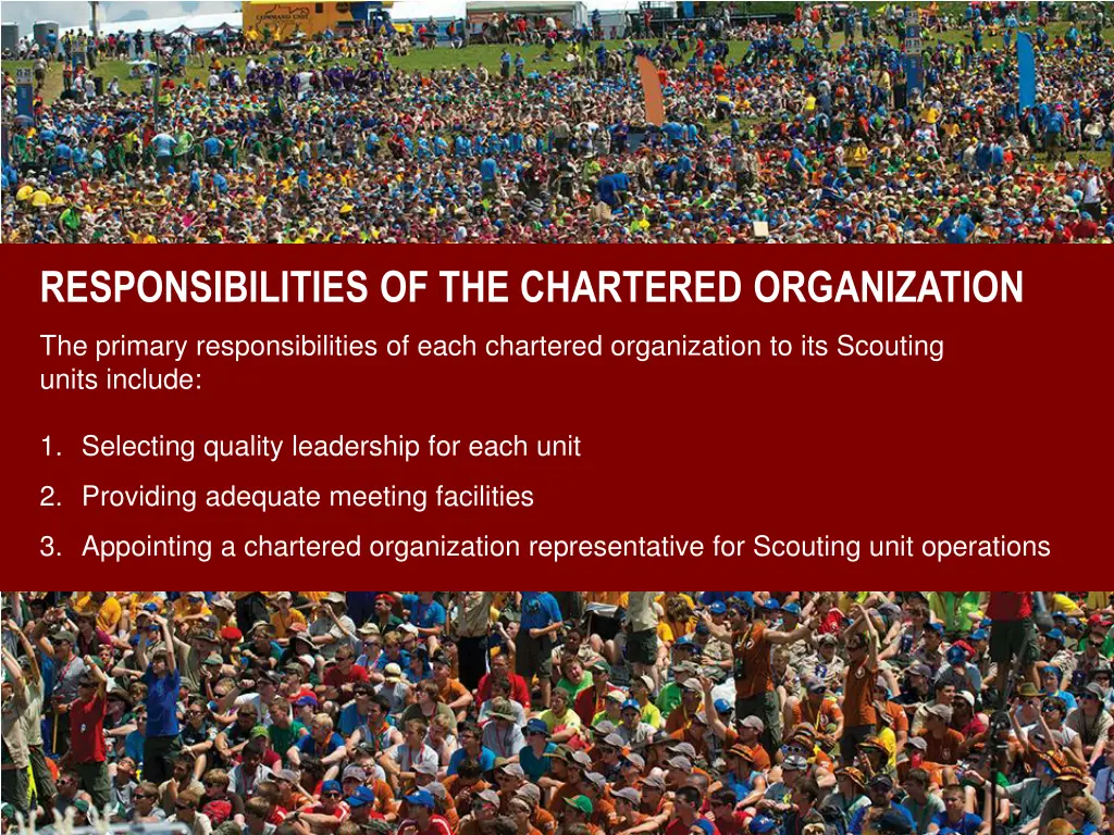 responsibilities of the chartered organization