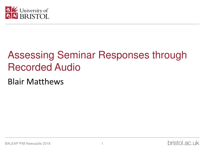 assessing seminar responses through recorded audio