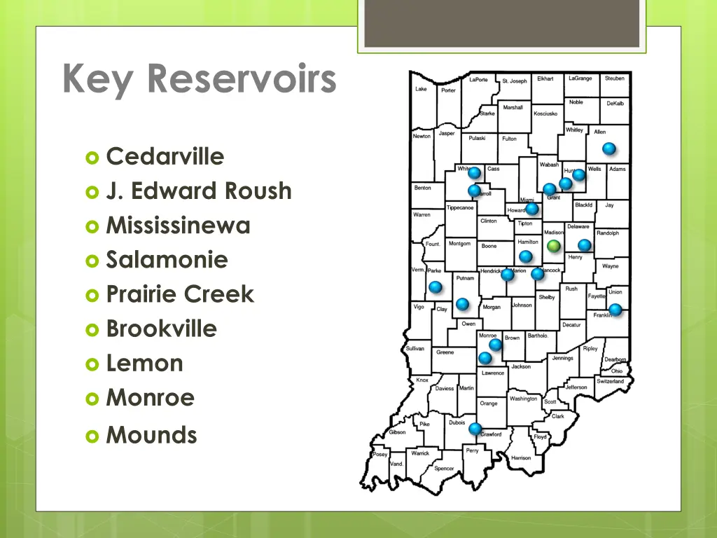 key reservoirs 1