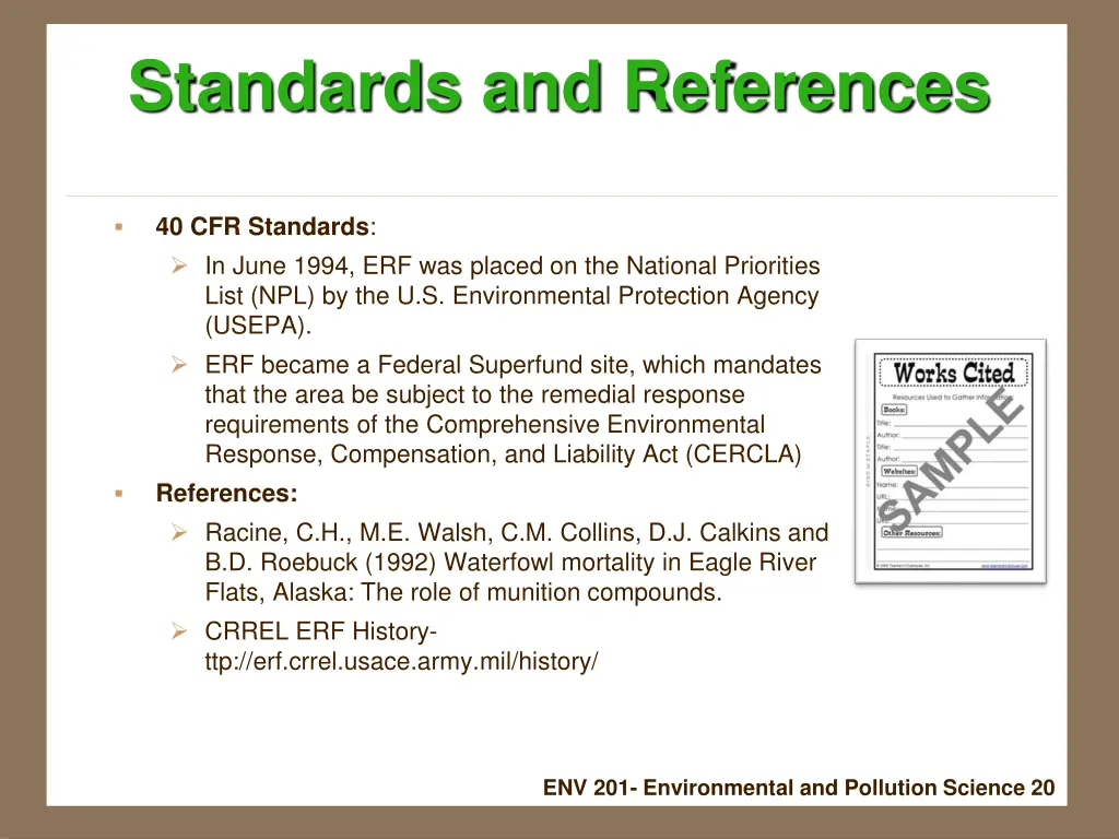 standards and references