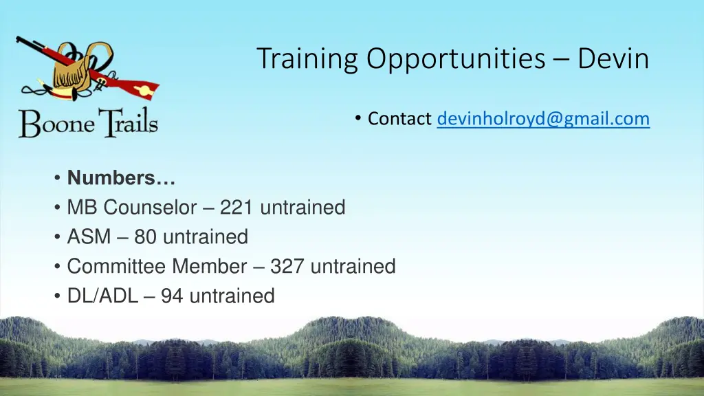 training opportunities devin 1