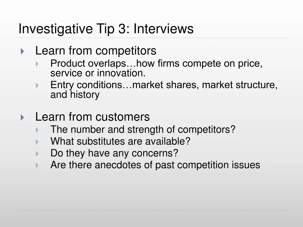 investigative tip 3 interviews