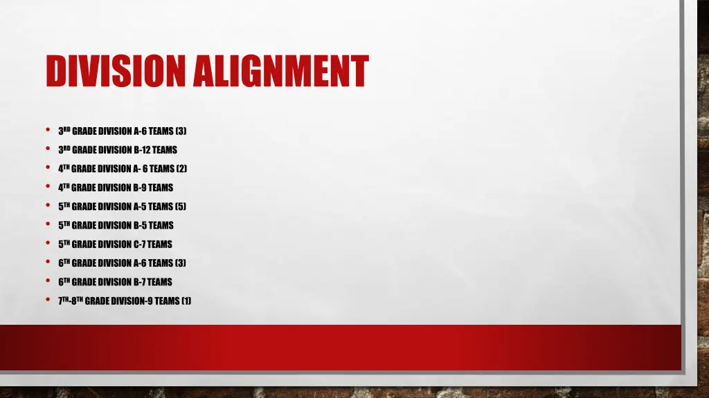 division alignment