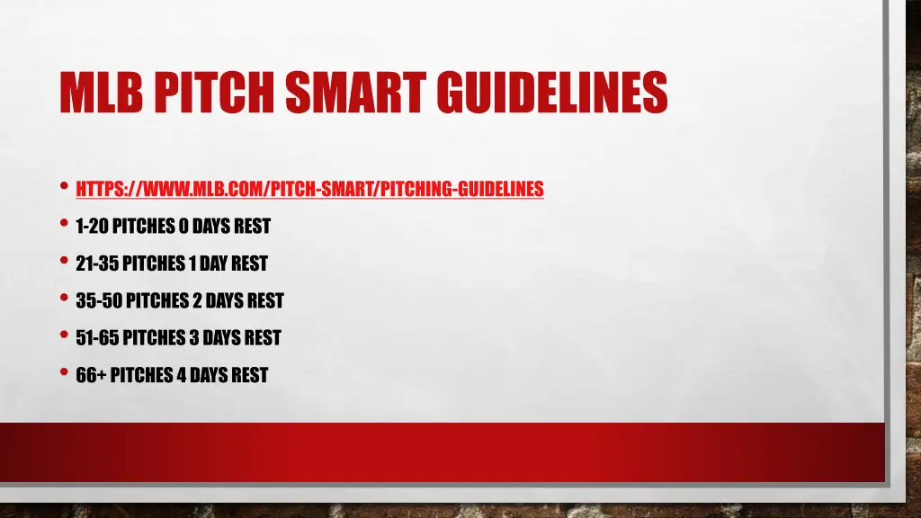 mlb pitch smart guidelines