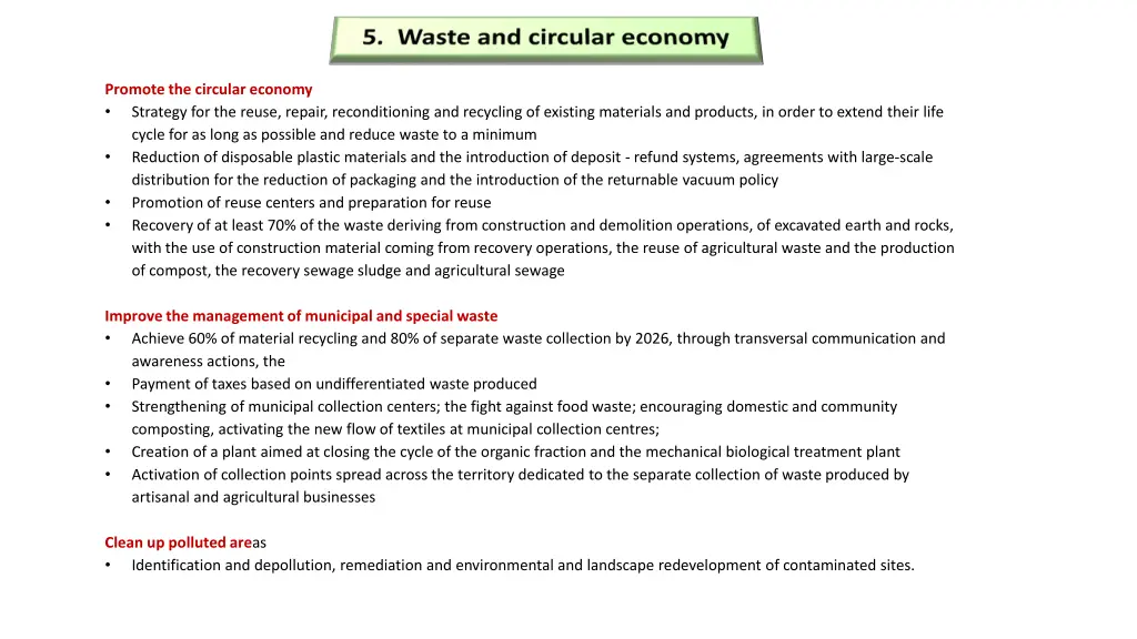 promote the circular economy strategy