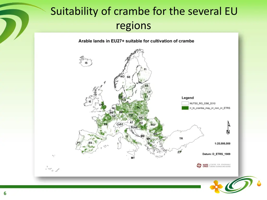 suitability of crambe for the several eu regions