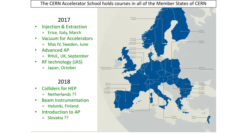 the cern accelerator school holds courses