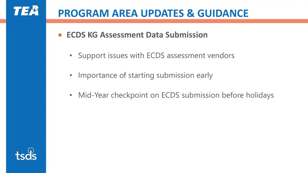 program area updates guidance